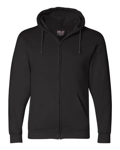 Bayside 900 Unisex USA-Made Full-Zip Hooded Sweatshirt — blank hooded sweatshirt, front view