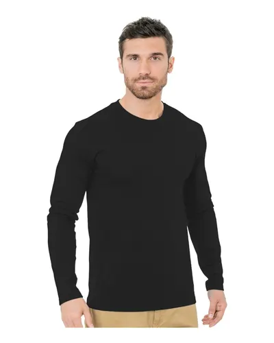 Bayside 9550 Unisex Fine Jersey Long Sleeve T-Shirt — blank long sleeve tee, front view