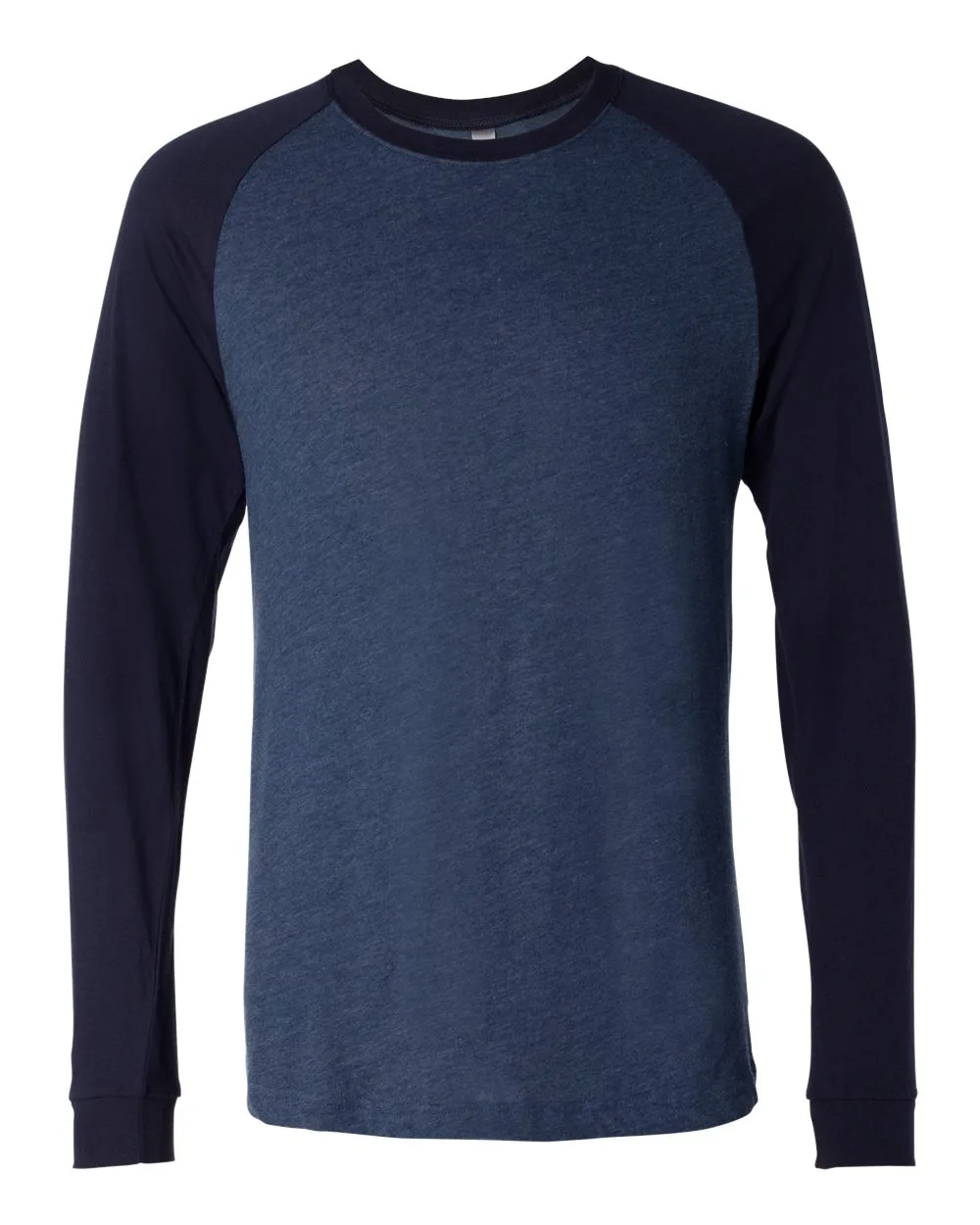 BELLA + CANVAS 3000 Men's Long Sleeve Jersey Baseball Tee — blank long sleeve tee, front view