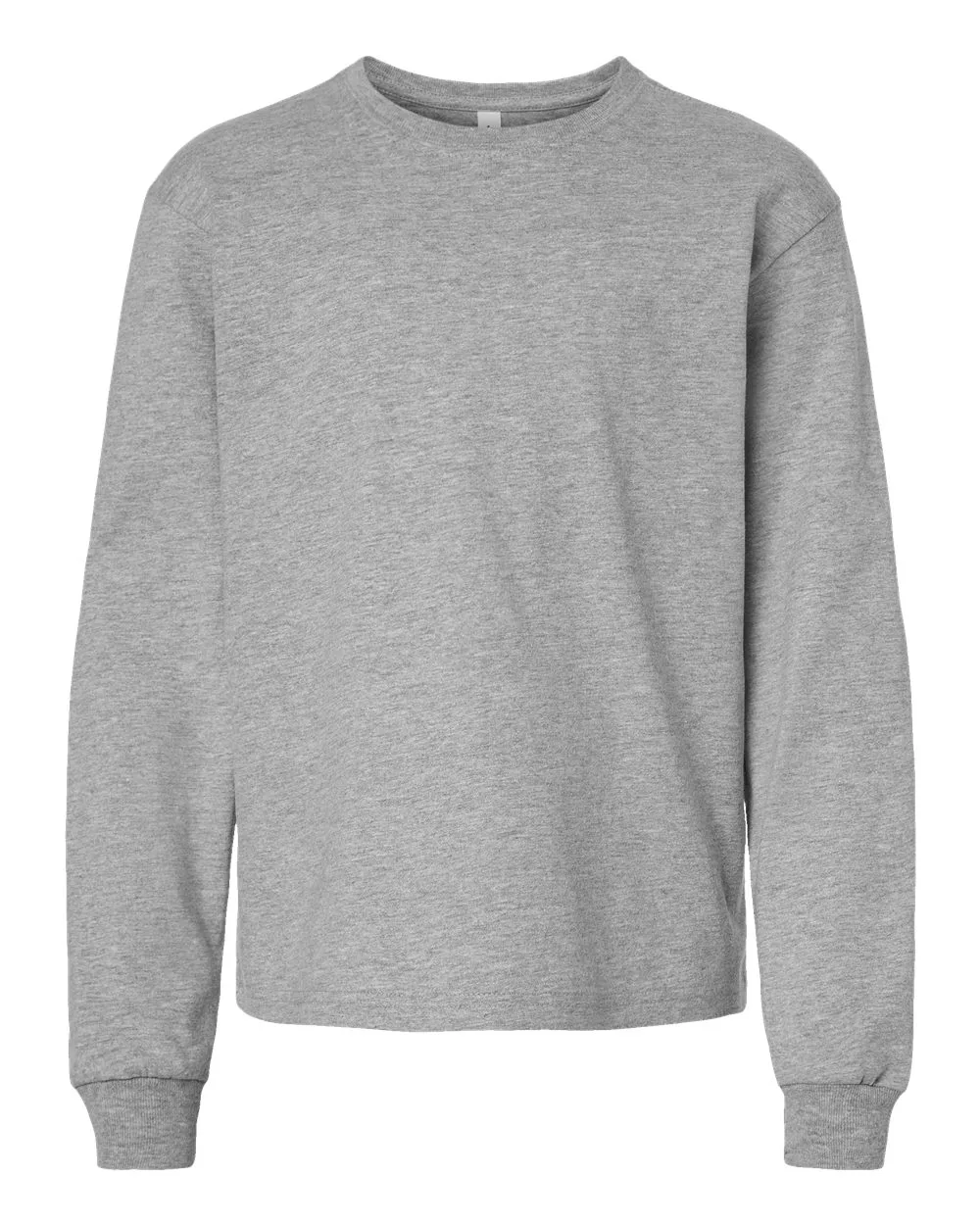 BELLA + CANVAS 3511Y Youth 6oz. Heavyweight Long Sleeve Tee — blank long sleeve tee, front view