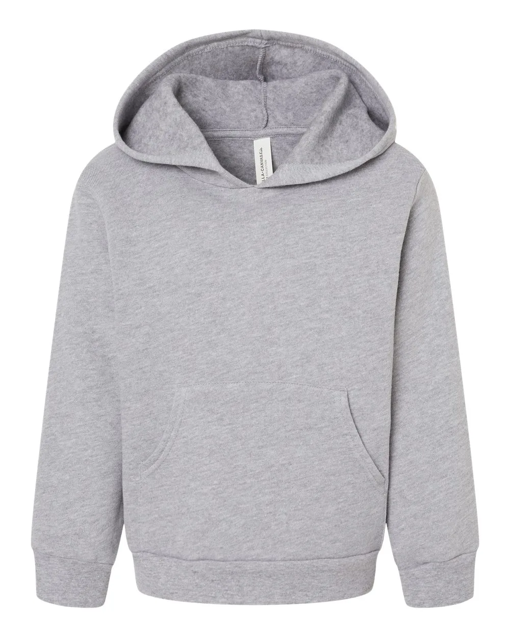 BELLA + CANVAS 3719T Toddler Sponge Fleece Pullover Hoodie Sweatshirt — blank hooded sweatshirt, front view