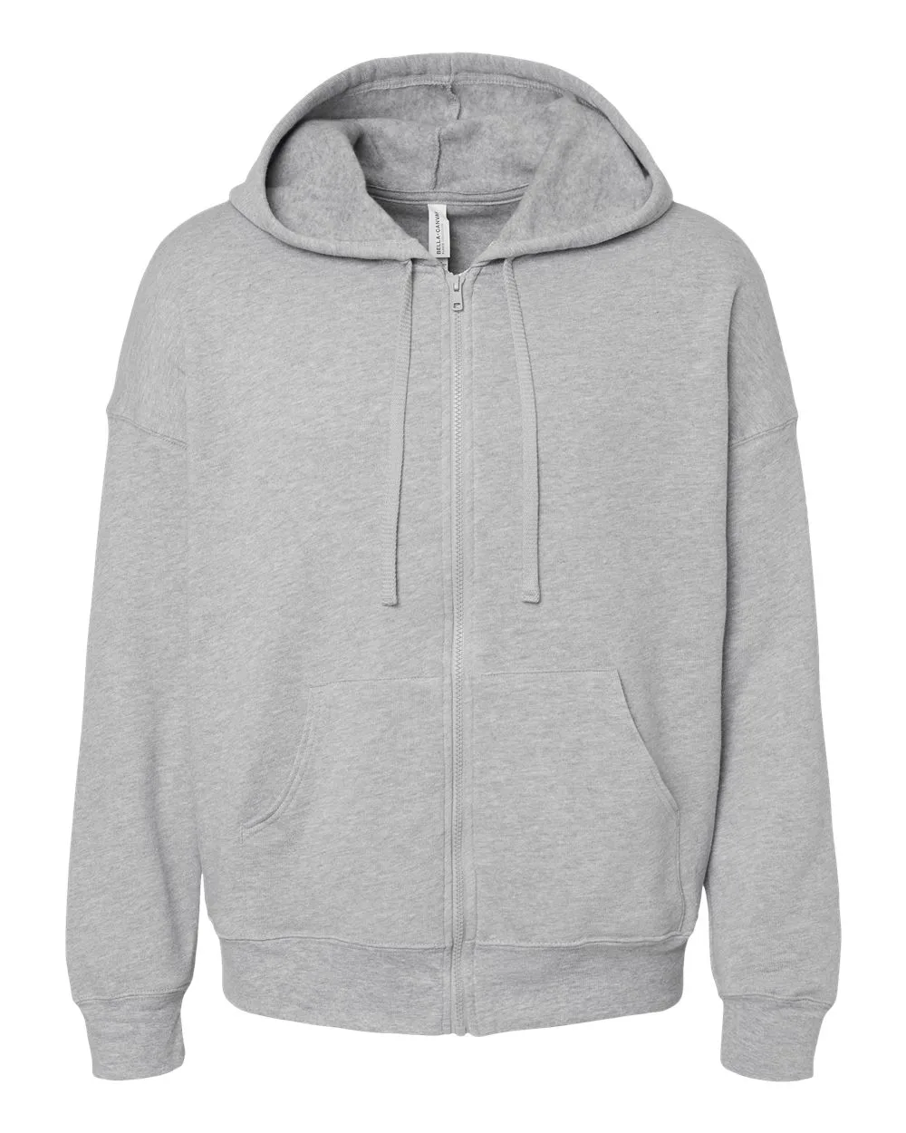 BELLA + CANVAS 3759 Unisex Sponge Fleece DTM Full-Zip Hoodie Sweatshirt — blank hooded sweatshirt, front view