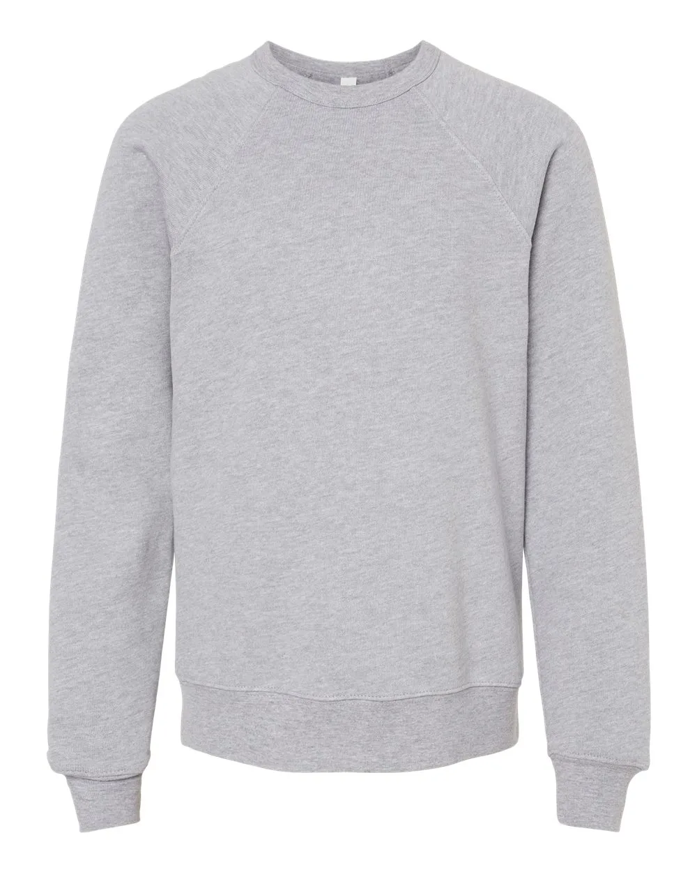 BELLA + CANVAS 3901Y Youth Sponge Fleece Crewneck Sweatshirt — blank crewneck sweatshirt, front view