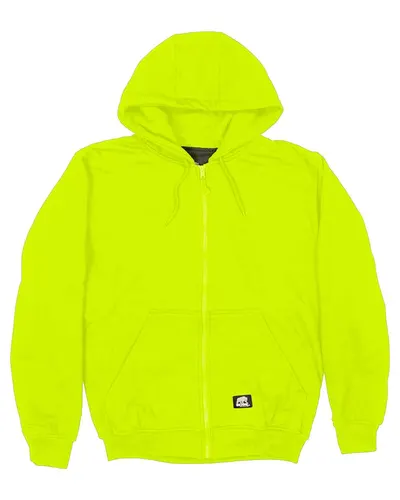 Berne Apparel HVF101 Men's Heritage Thermal-Lined Full-Zip Hooded Sweatshirt — blank hooded sweatshirt, front view