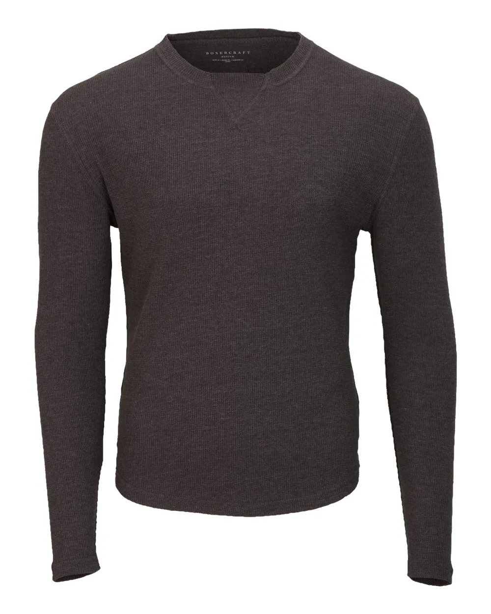Boxercraft BM3103 Men's Waffle Knit Long Sleeve T-Shirt — blank long sleeve tee, front view