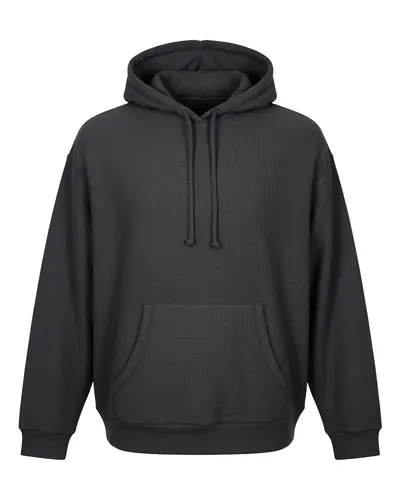Boxercraft BU5302 Unisex Corded Pullover Hooded Sweatshirt — blank hooded sweatshirt, front view