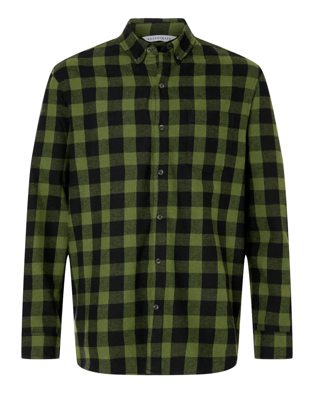 Boxercraft BU7401 Men's Flannel Button Down Shirt — blank woven shirt, front view