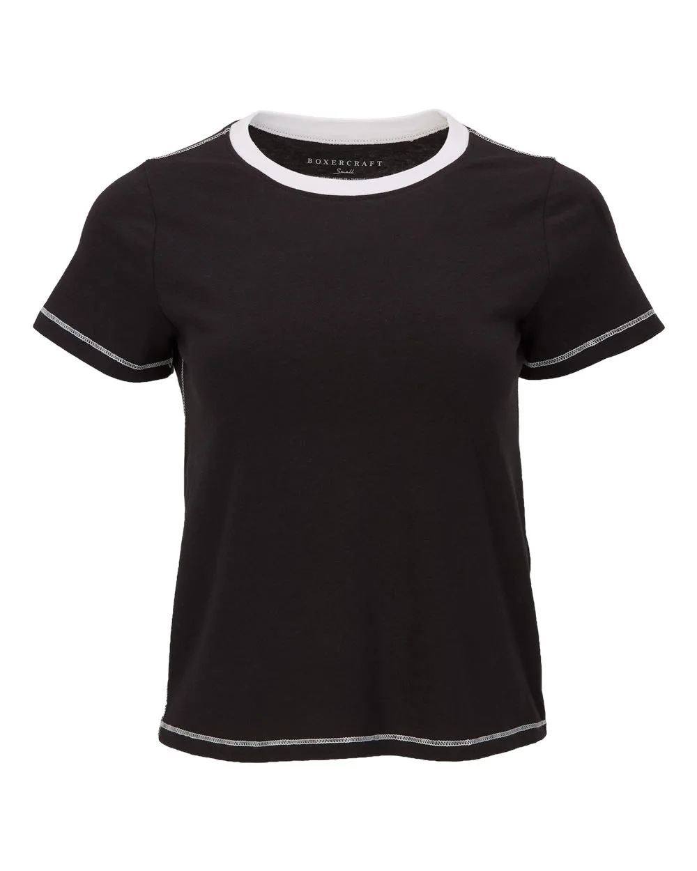 Boxercraft BW2106 Women's Contrast Stitch Baby Tee — blank t-shirt, front view