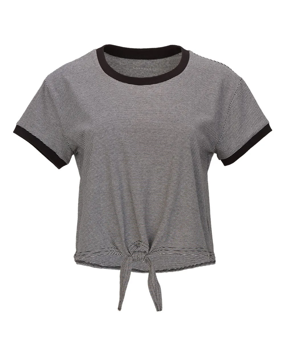 Boxercraft BW2107 Women's Striped Tie Front T-Shirt — blank t-shirt, front view