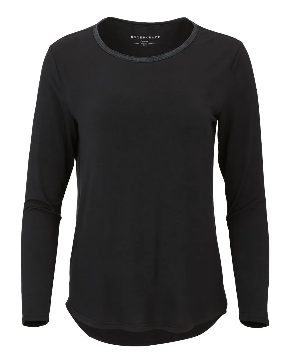 Boxercraft BW3102 Women's Bamboo Long Sleeve T-Shirt — blank long sleeve tee, front view