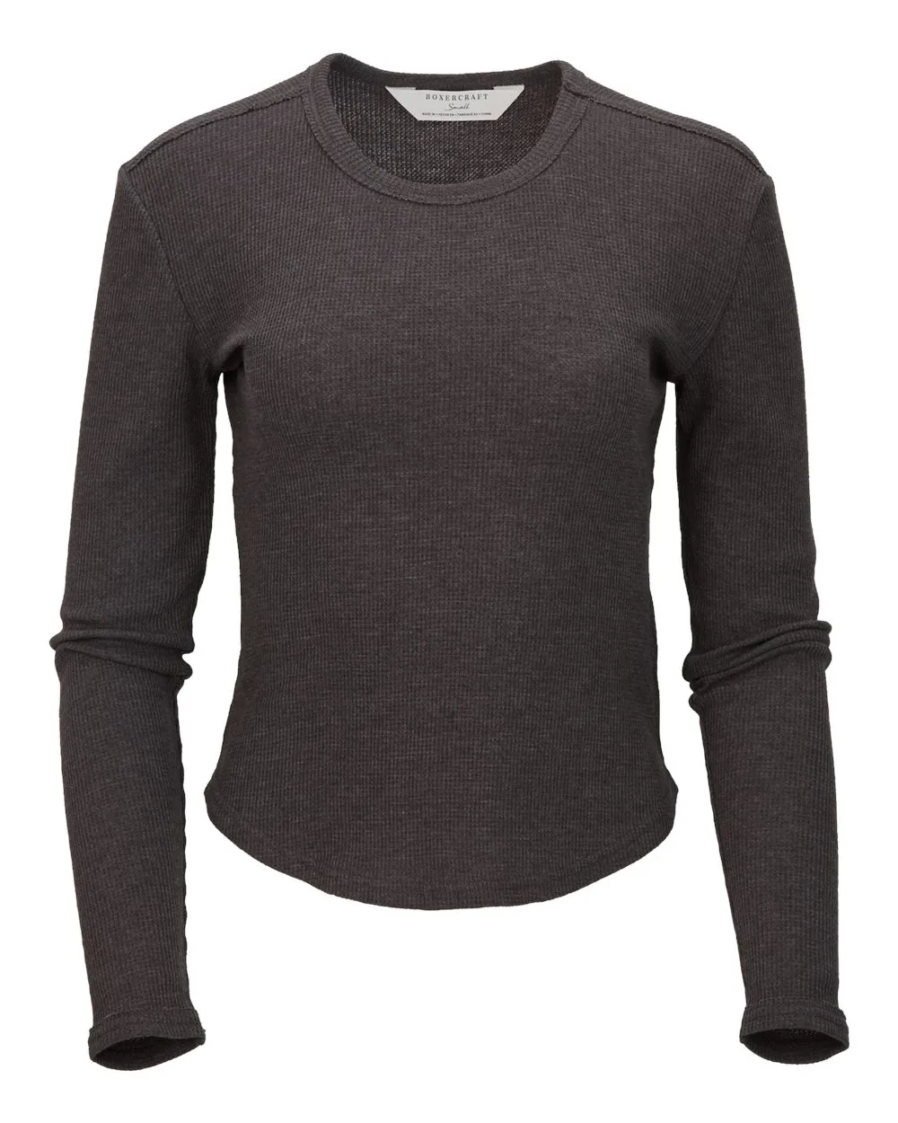 Boxercraft BW3103 Women's Waffle Knit Baby Long Sleeve T-Shirt — blank long sleeve tee, front view