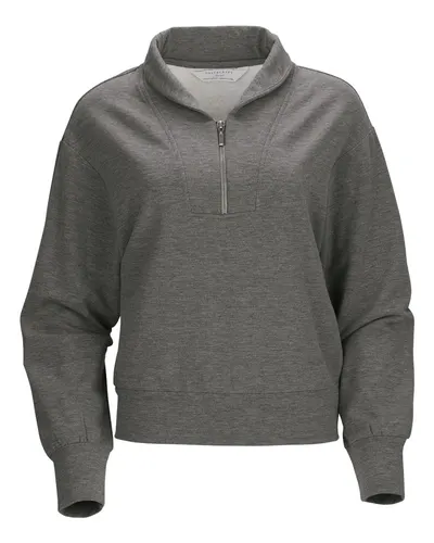 Boxercraft BW5205 Women's Dream Crop Fleece Quarter-Zip — blank fleece pullover, front view