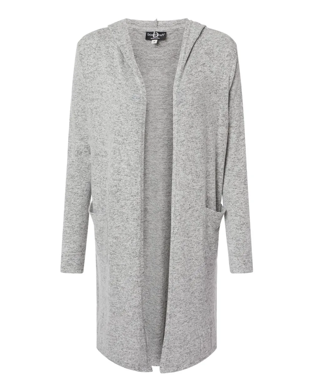 Boxercraft L08 Women's Cuddle Fleece Cardigan — blank fleece pullover, front view