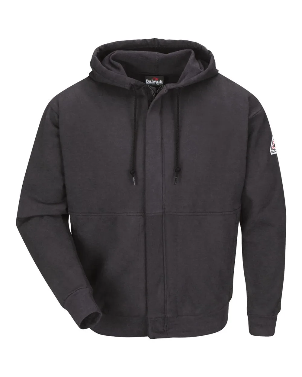 Bulwark SEH4 Men's Zip-Front Hooded Sweatshirt — blank hooded sweatshirt, front view