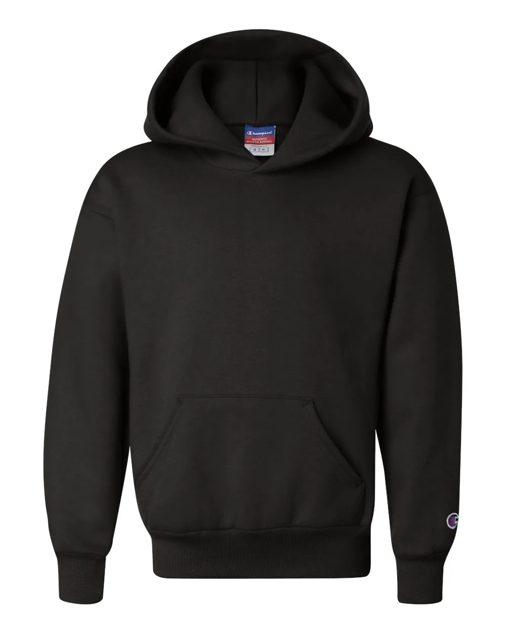 Champion S790 Youth Powerblend® Hooded Sweatshirt — blank hooded sweatshirt, front view