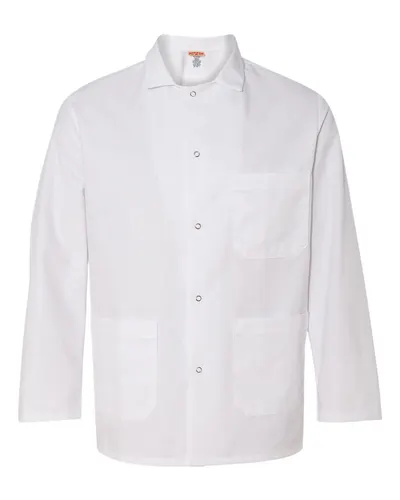 Chef Designs 0406 Gripper Front Short Butcher Coat — blank jacket, front view