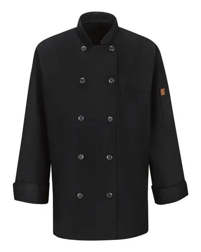 Chef Designs 041X Women's Mimix™ Chef Coat with OilBlok — blank jacket, front view