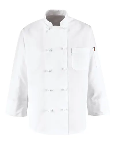 Chef Designs 0421 Ten Knot Button Chef Coat — blank jacket, front view
