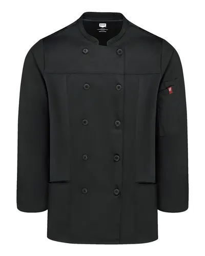 Chef Designs 053W Women's Deluxe Airflow Chef Coat — blank jacket, front view