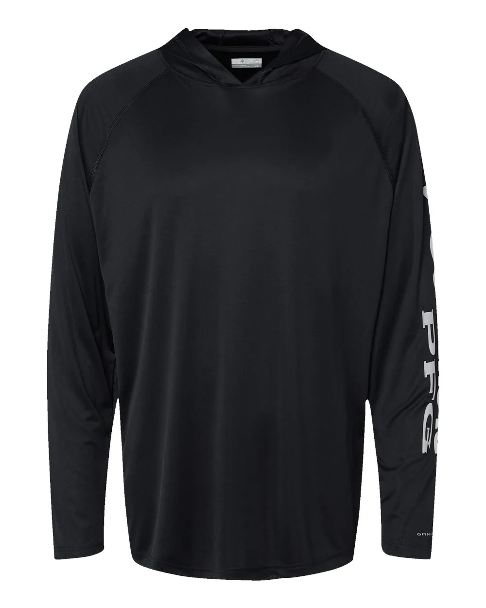 Columbia 212482 Men's PFG Terminal Tackle™ Hooded Long Sleeve T-Shirt — blank hooded sweatshirt, front view