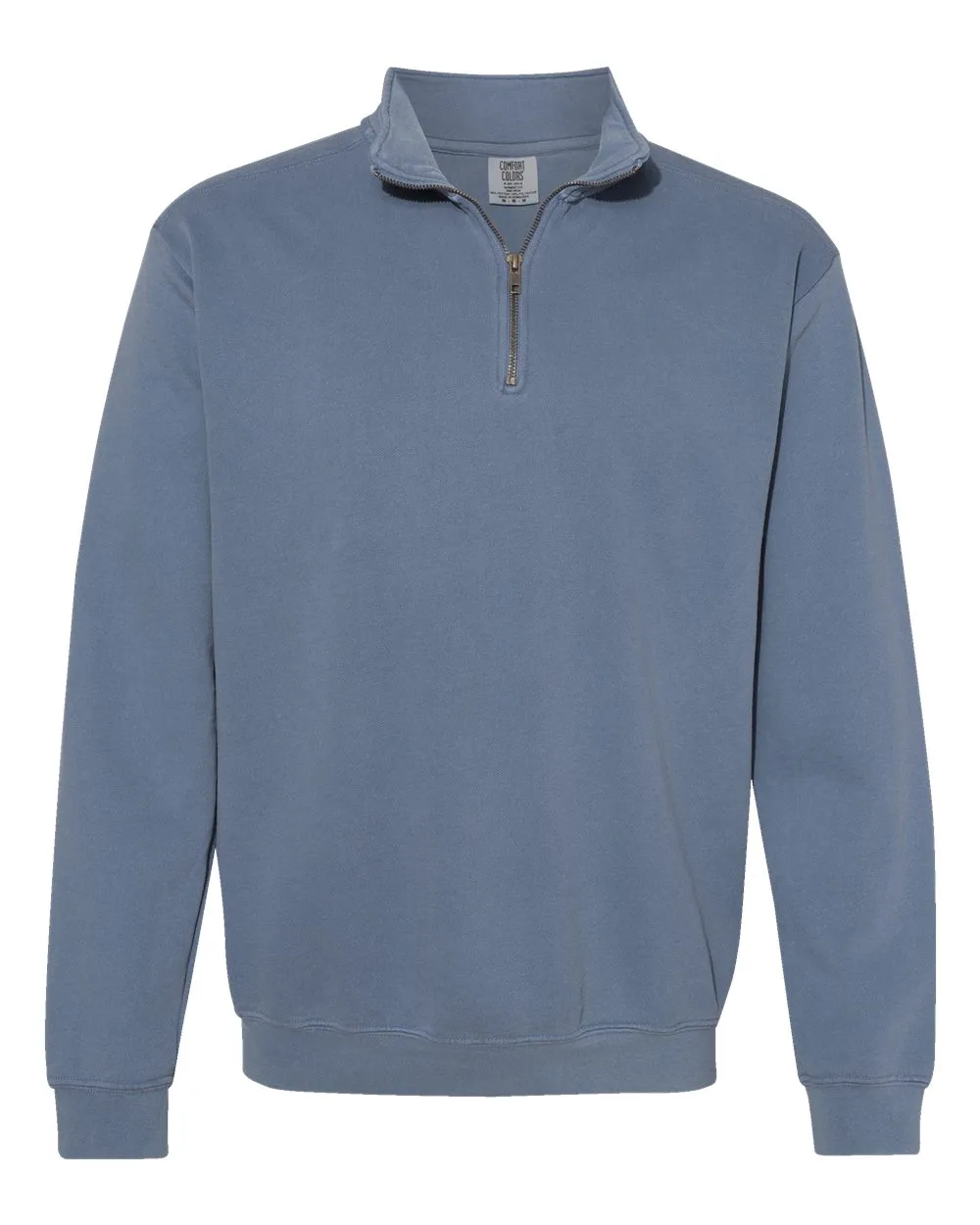 Comfort Colors 1580 Unisex Garment-Dyed Quarter-Zip Sweatshirt — blank crewneck sweatshirt, front view
