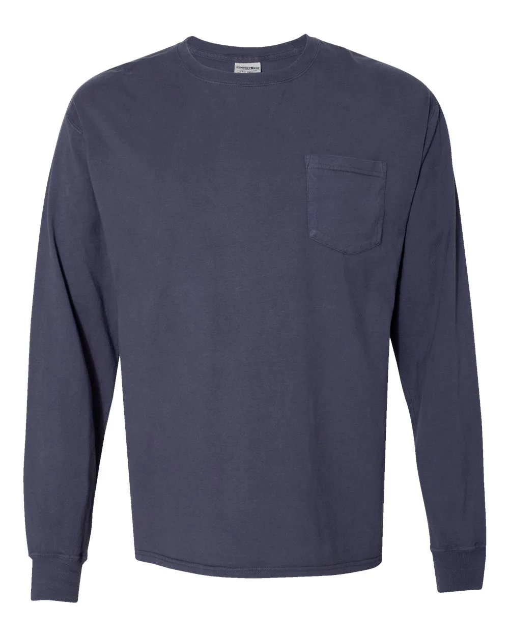 ComfortWash by Hanes GDH250 Unisex Garment-Dyed Long Sleeve T-Shirt With a Pocket — blank long sleeve tee, front view