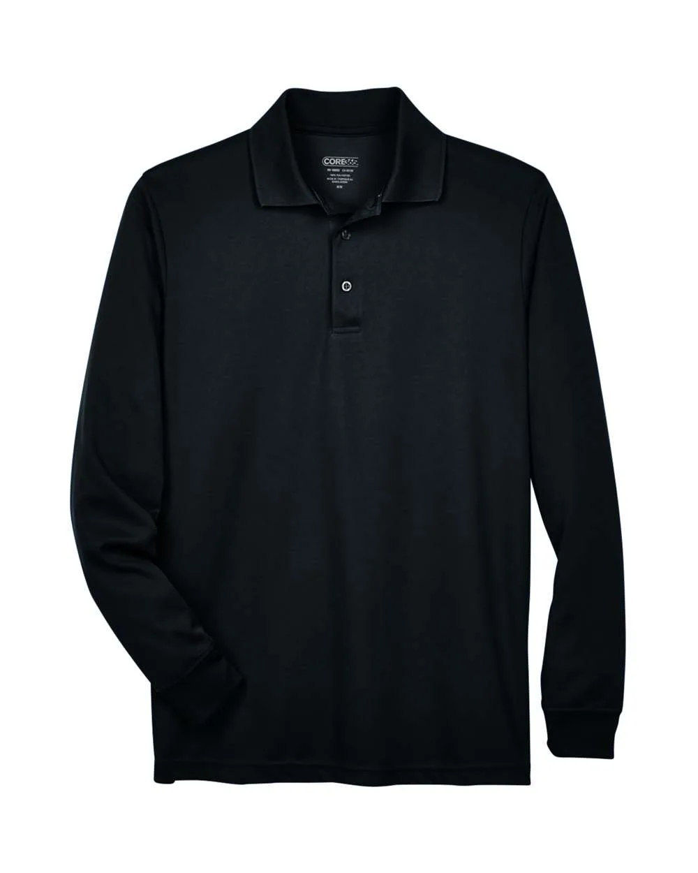 CORE365 88192 Men's Pinnacle Performance Long Sleeve Piqué Polo — blank polo, front view