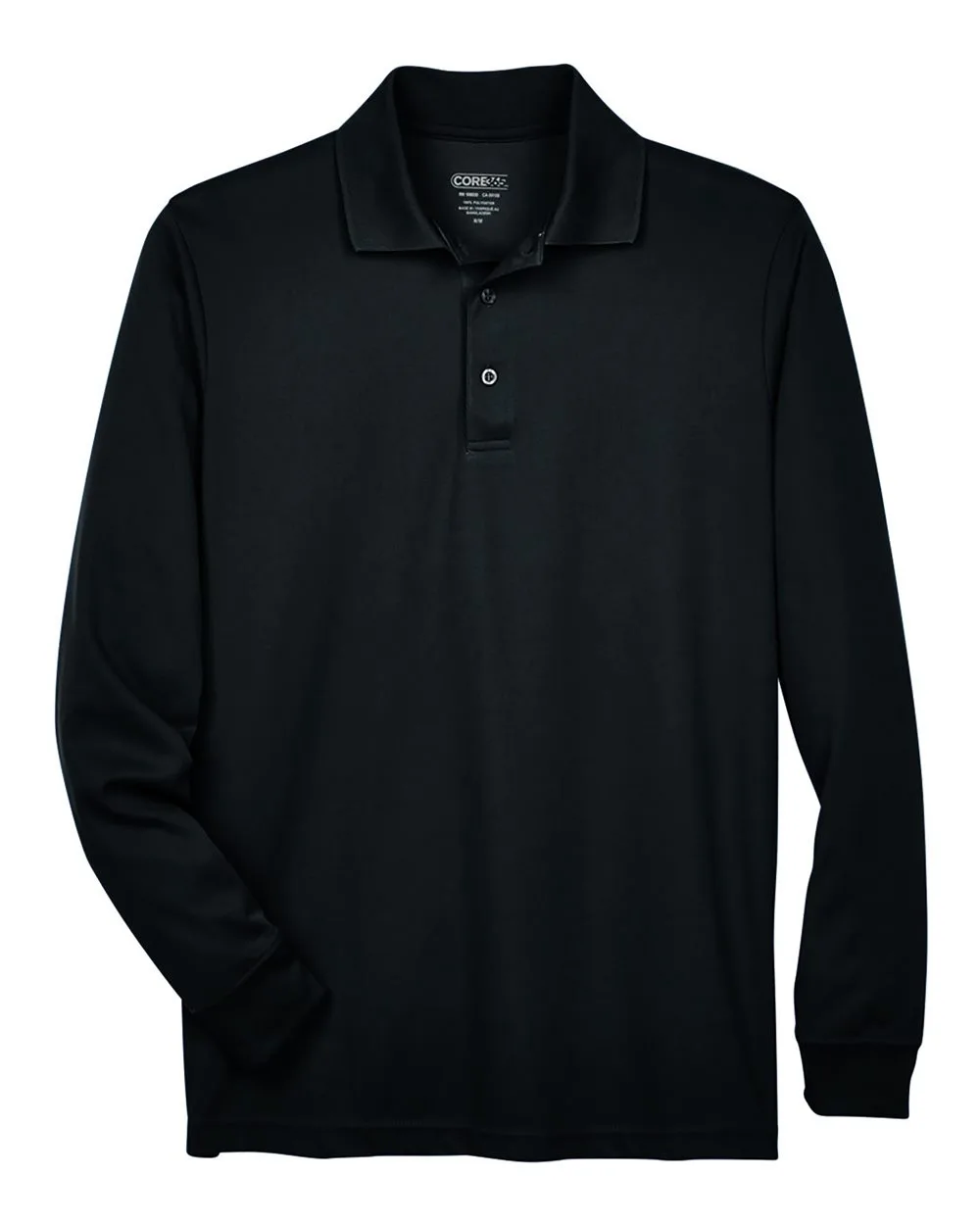 CORE365 88192T Men's Tall Pinnacle Performance Long Sleeve Piqué Polo — blank polo, front view