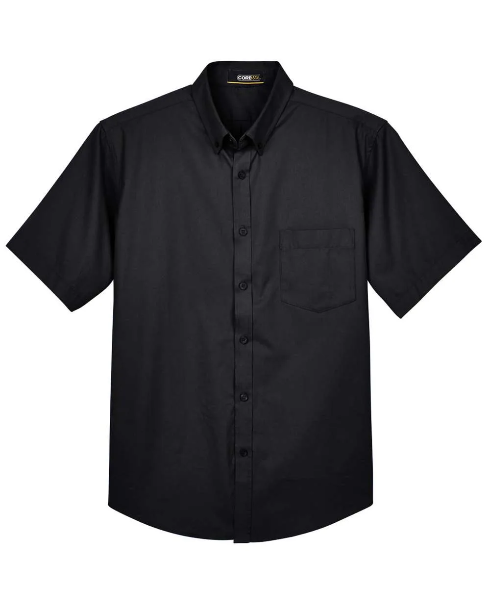 CORE365 88194T Men's Tall Optimum Short Sleeve Twill Dress Shirt — blank woven shirt, front view
