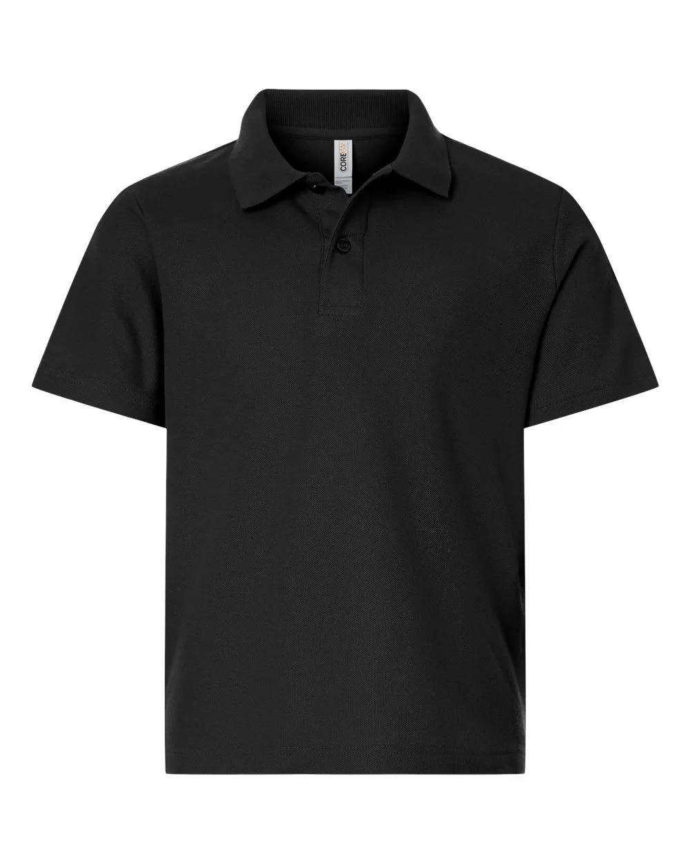 CORE365 CE106Y Youth Resolve CVC Performance Pique Polo — blank polo, front view