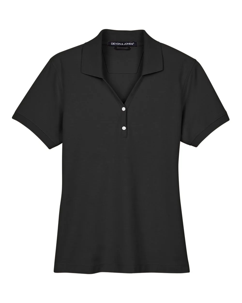 Devon & Jones D100W Women's Pima Piqué Polo — blank polo, front view