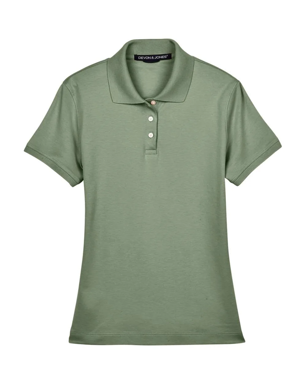 Devon & Jones D140SW Women's Perfect Pima Interlock Polo — blank polo, front view