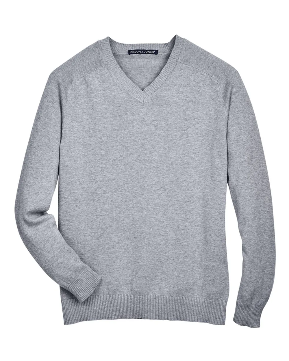 Devon & Jones D475 Men's V-Neck Sweater — blank garment, front view