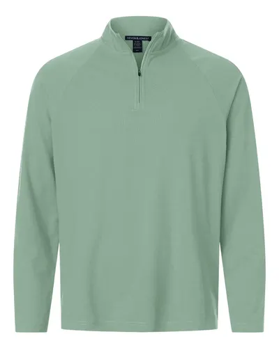 Devon & Jones DG402 Men's Seaton Pebble Textured Quarter-Zip Pullover — blank garment, front view