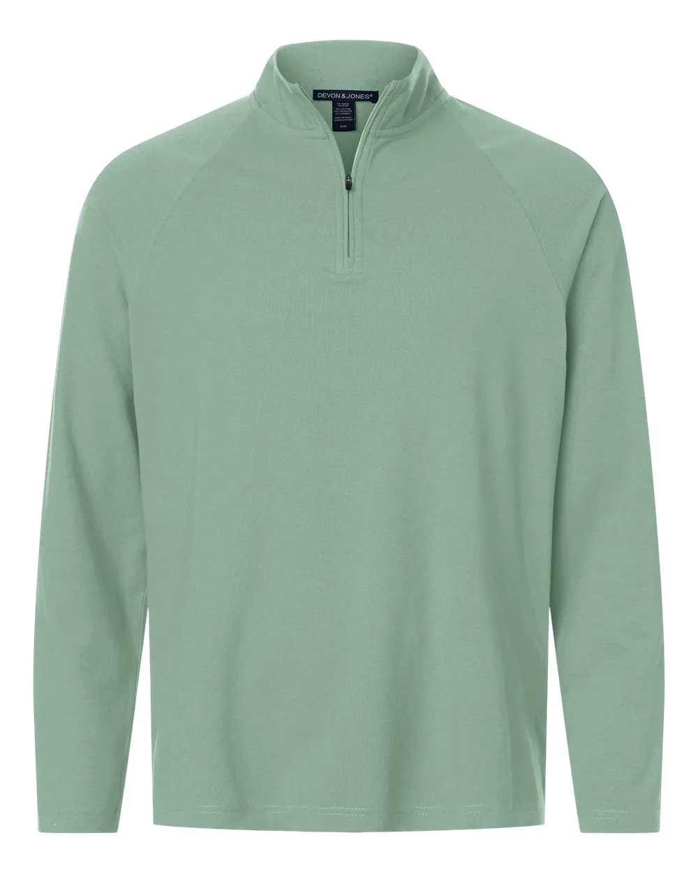 Devon & Jones DG402 Men's Seaton Pebble Textured Quarter-Zip Pullover — blank garment, front view