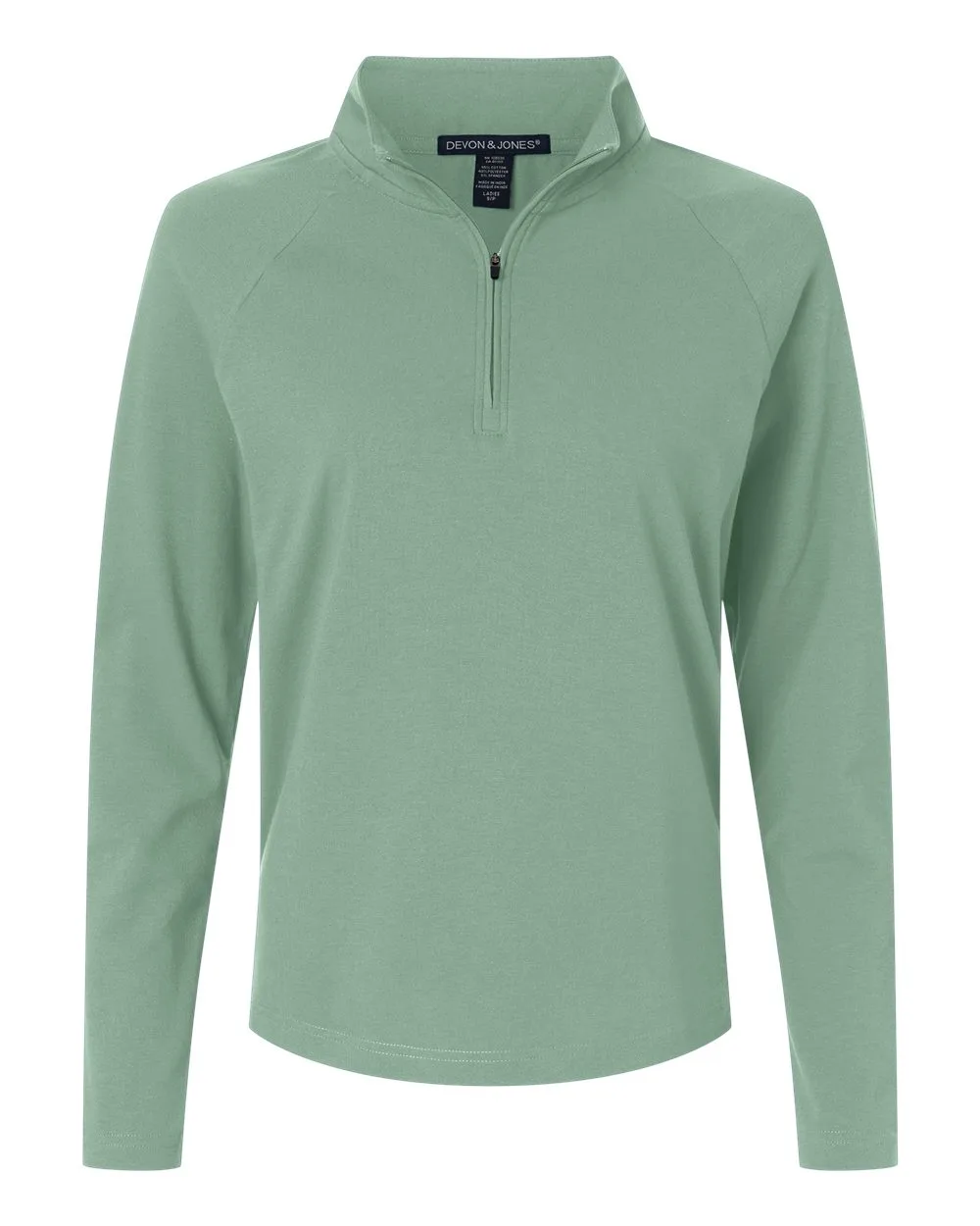 Devon & Jones DG402W Women's Seaton Pebble Textured Quarter-Zip Pullover — blank garment, front view