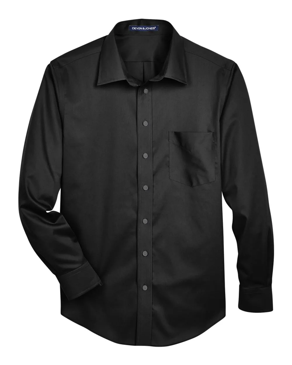 Devon & Jones DG530T Men's Tall Crown Collection® Solid Stretch Twill Woven Dress Shirt — blank woven shirt, front view