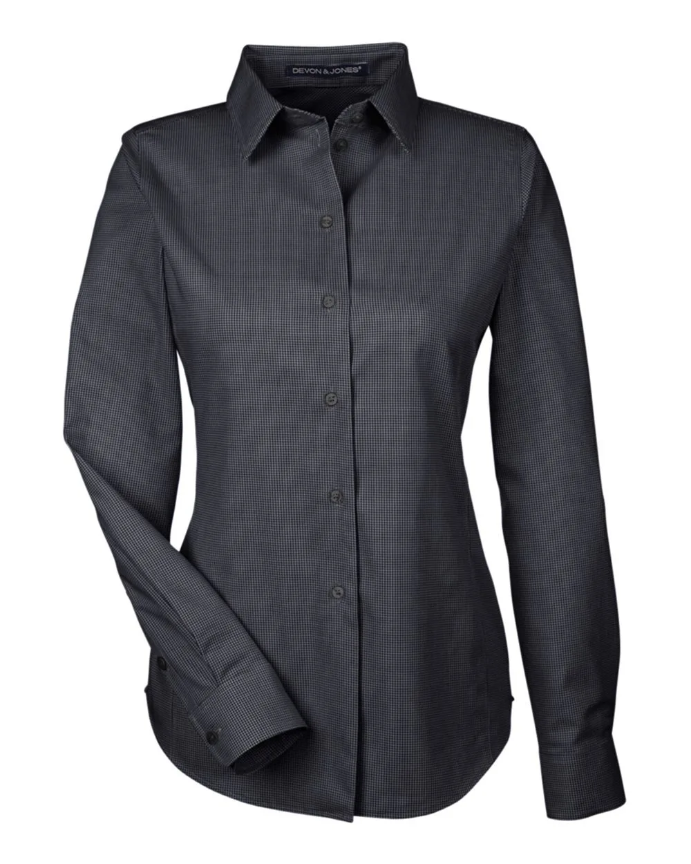 Devon & Jones DG532W Women's Crown Collection® Royal Dobby Woven Dress Shirt — blank woven shirt, front view
