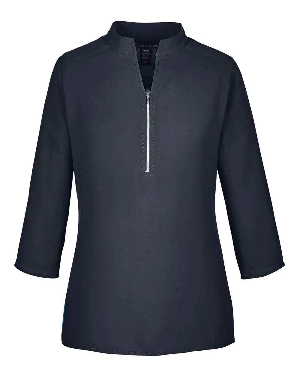 Devon & Jones DP611W Women's Perfect Fit™  Three-Quarter Sleeve Crepe Tunic — blank garment, front view