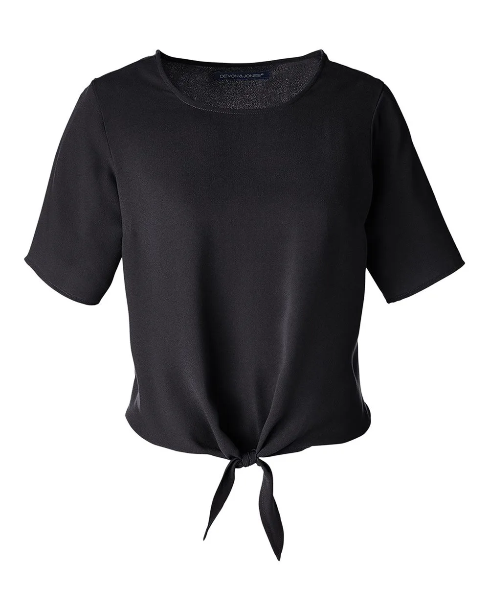 Devon & Jones DP617W Women's Perfect Fit™ Tie Front Blouse — blank garment, front view