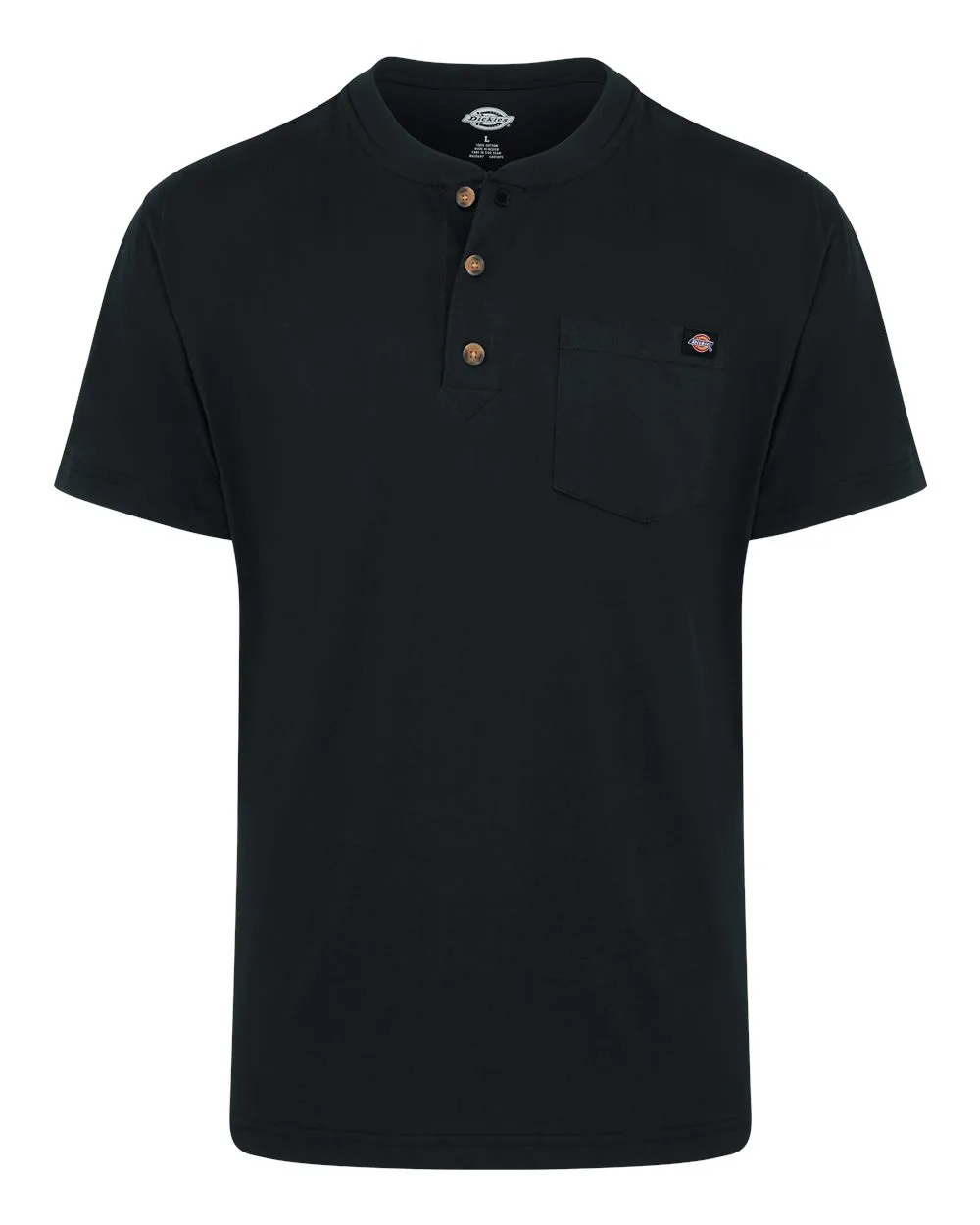 Dickies WS51T Men's Tall Heavyweight Traditional Short Sleeve Henley — blank garment, front view