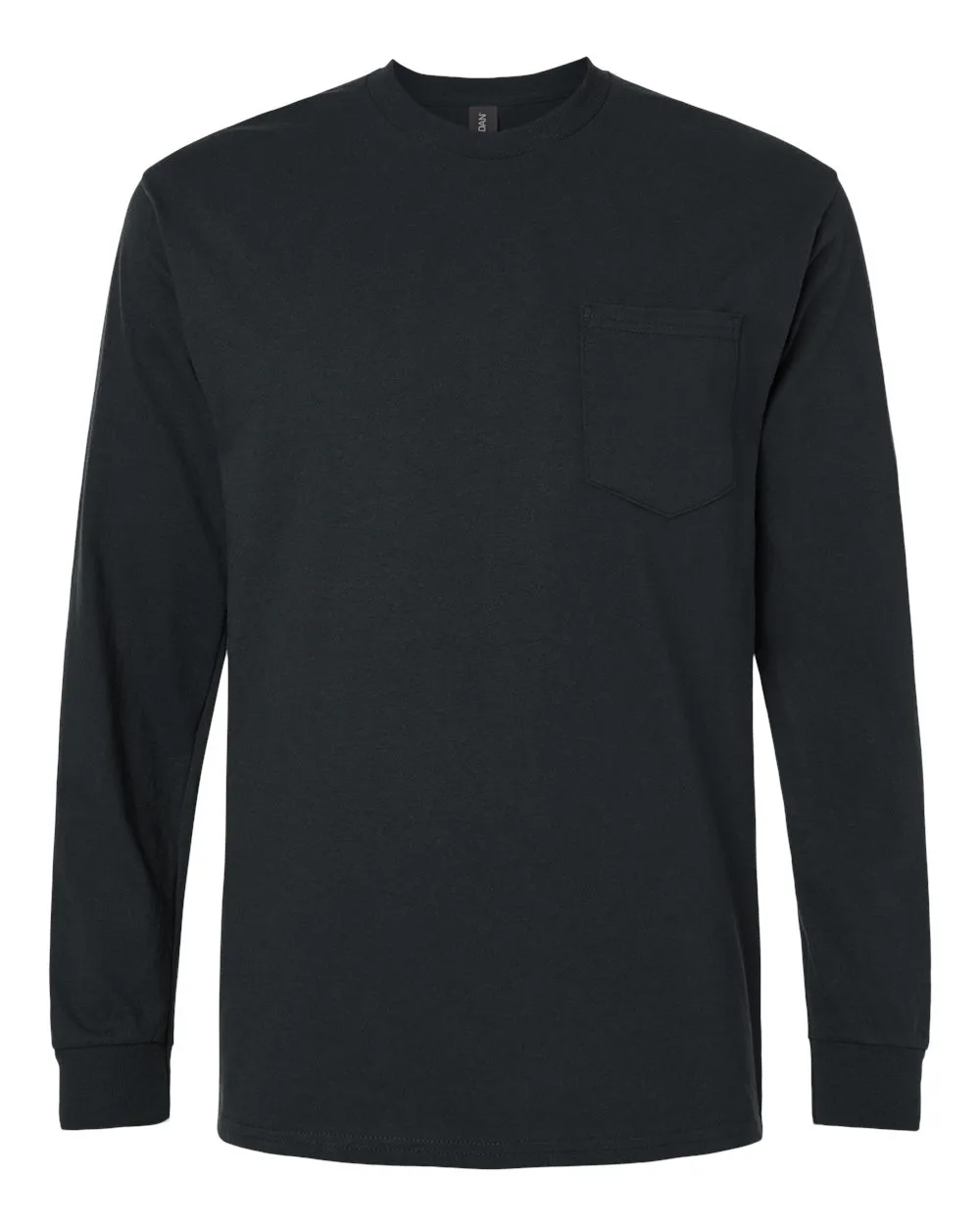 Gildan 2410 Unisex Ultra Cotton® Long Sleeve Pocket T-Shirt — blank long sleeve tee, front view