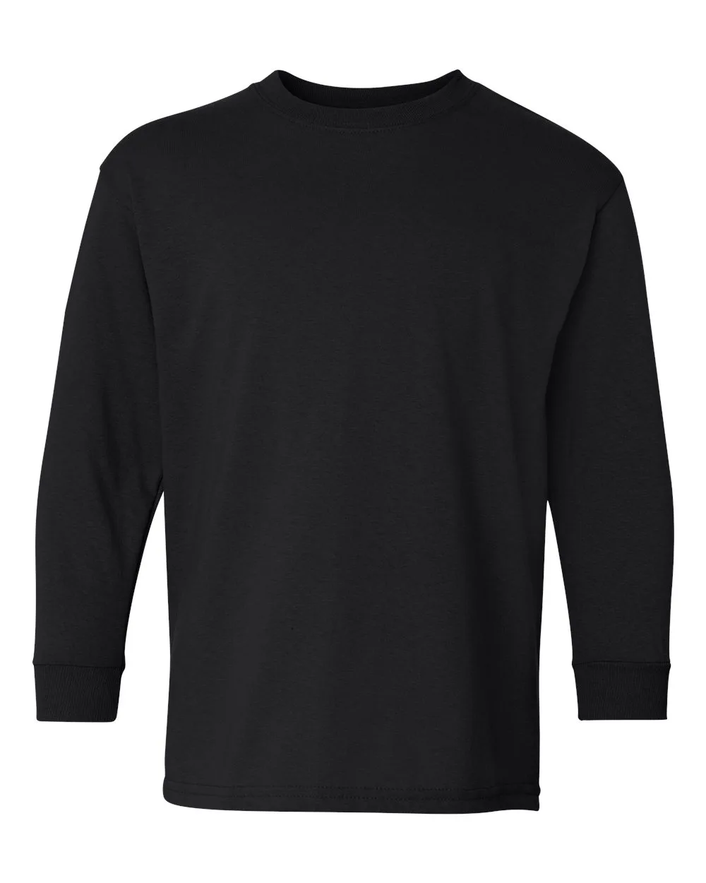Gildan 5400B Youth Heavy Cotton™ Long Sleeve T-Shirt — blank long sleeve tee, front view