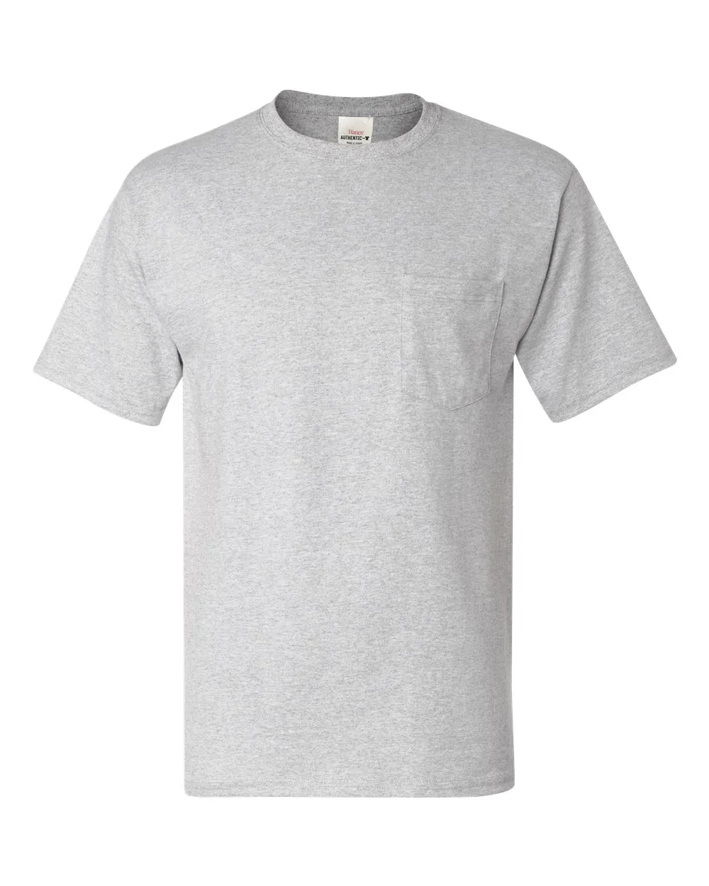 Hanes 5590 Men's Authentic Pocket T-Shirt — blank t-shirt, front view