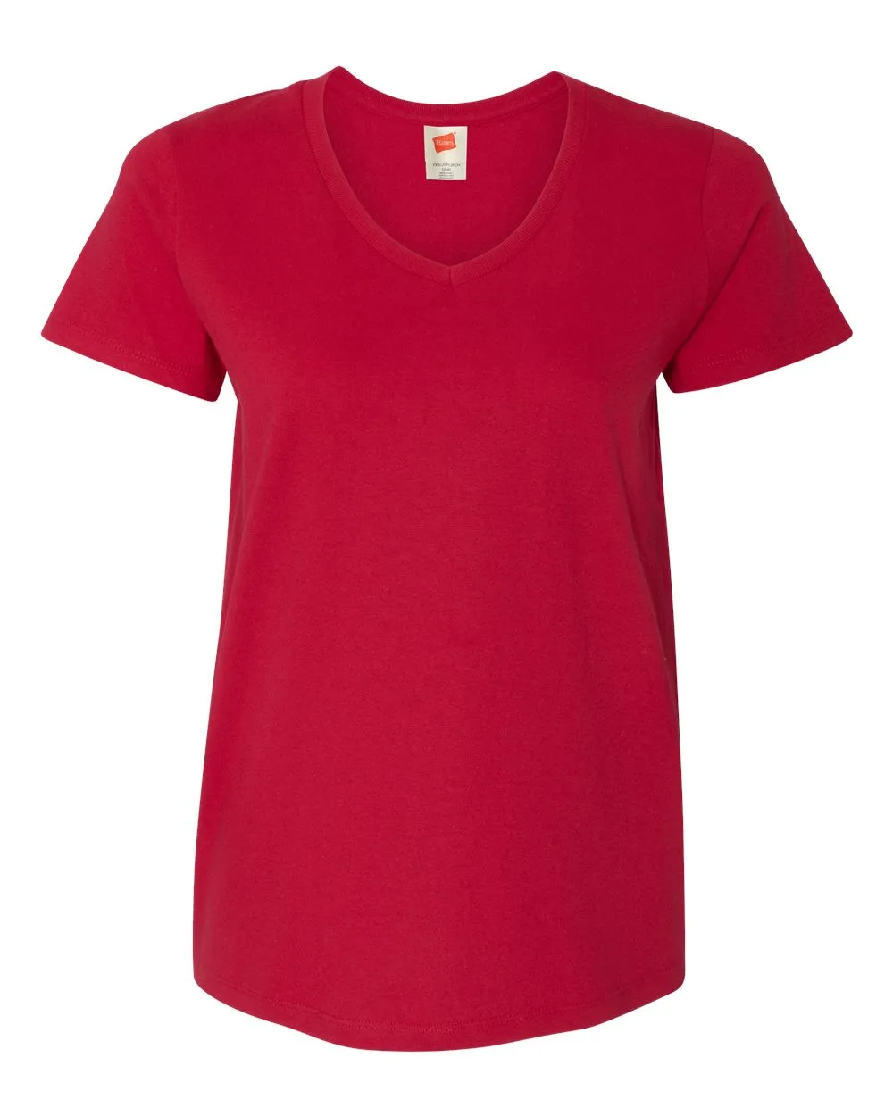 Hanes 5780 Women's Essential-T V-Neck T-Shirt — blank t-shirt, front view