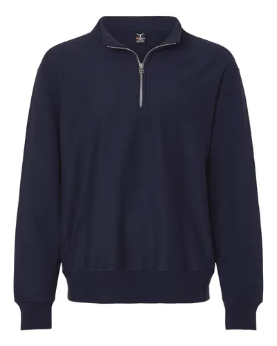 Hanes OG900 Men's Beefy® Sweats Premium Heavyweight Quarter-Zip Sweatshirt — blank crewneck sweatshirt, front view