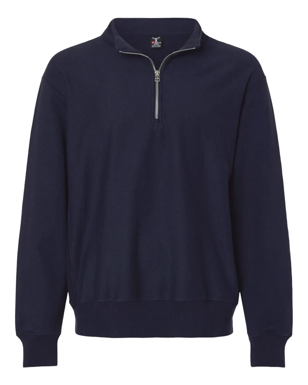 Hanes OG900 Men's Beefy® Sweats Premium Heavyweight Quarter-Zip Sweatshirt — blank crewneck sweatshirt, front view