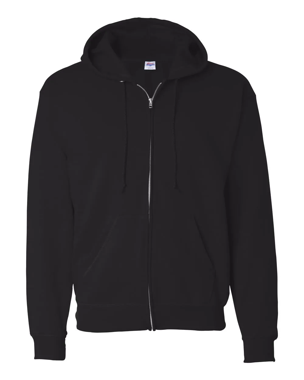 Hanes P180 Unisex EcoSmart® Full-Zip Hooded Sweatshirt — blank hooded sweatshirt, front view