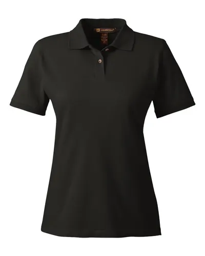Harriton M200W Women's Cotton Polo — blank polo, front view