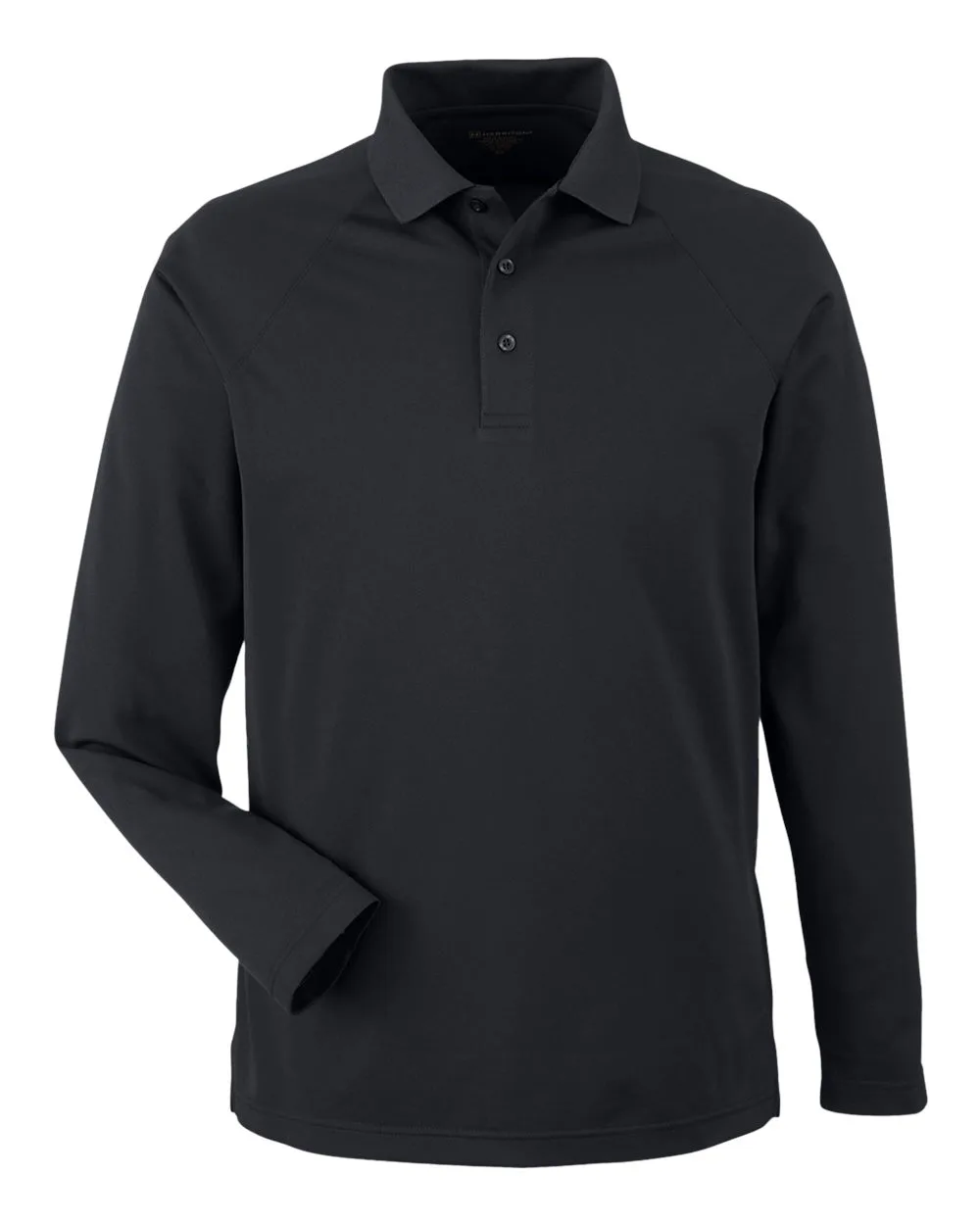 Harriton M208L Men's Charge Snag and Soil Protect Long Sleeve Polo — blank polo, front view